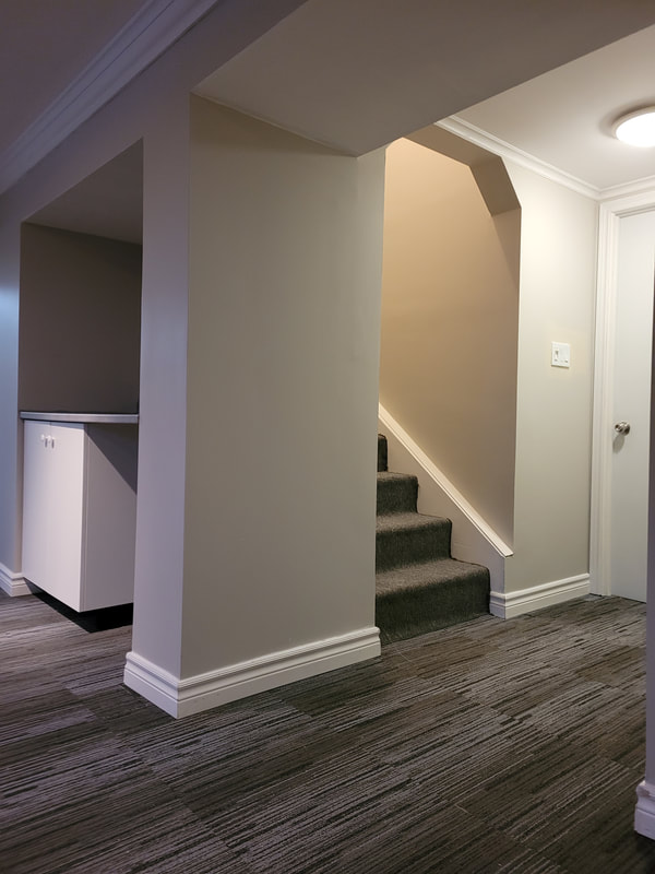 Modern finished basement